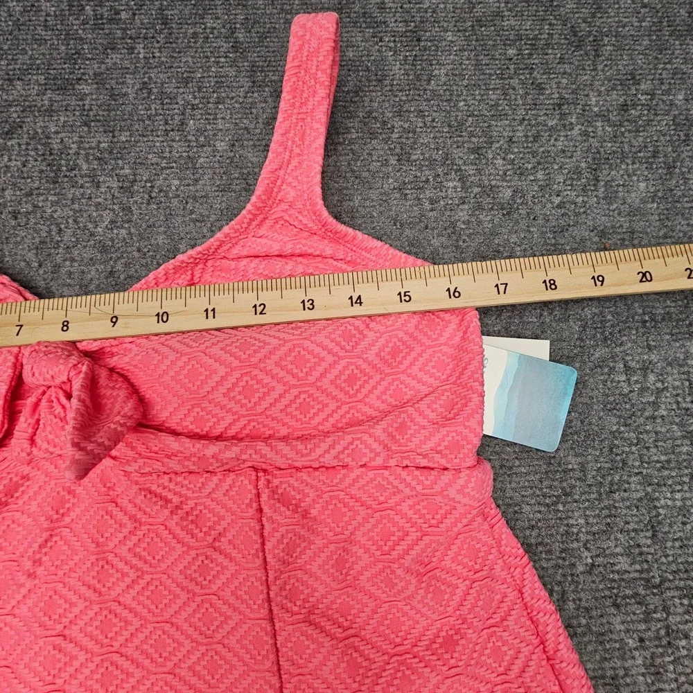 Swim Solutions Swim Dress Womens 16 Guava Pink Bow Front Tummy Control New - Picture 5 of 11